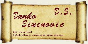 Danko Simenović vizit kartica